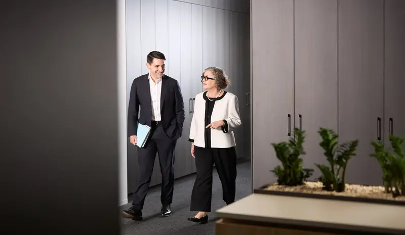 The Pearson Emerson Family Lawyers team walking in the office