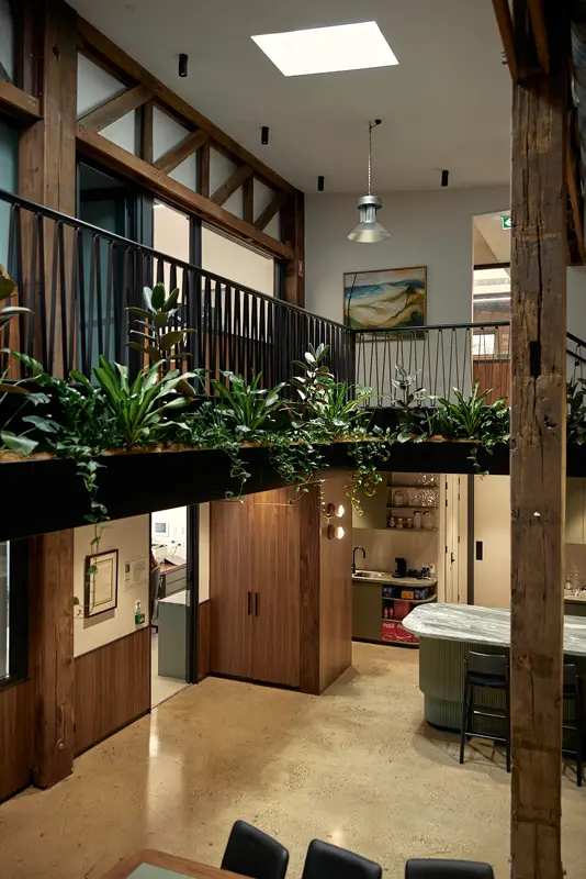 The Robertson O'Gorman office interior with mezzanine and kitchen